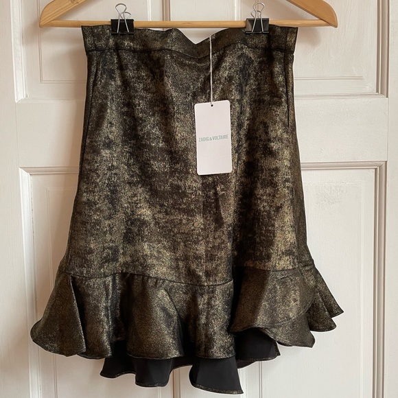 Zadig & Voltaire Gold Skirt - Picture 1 of 5